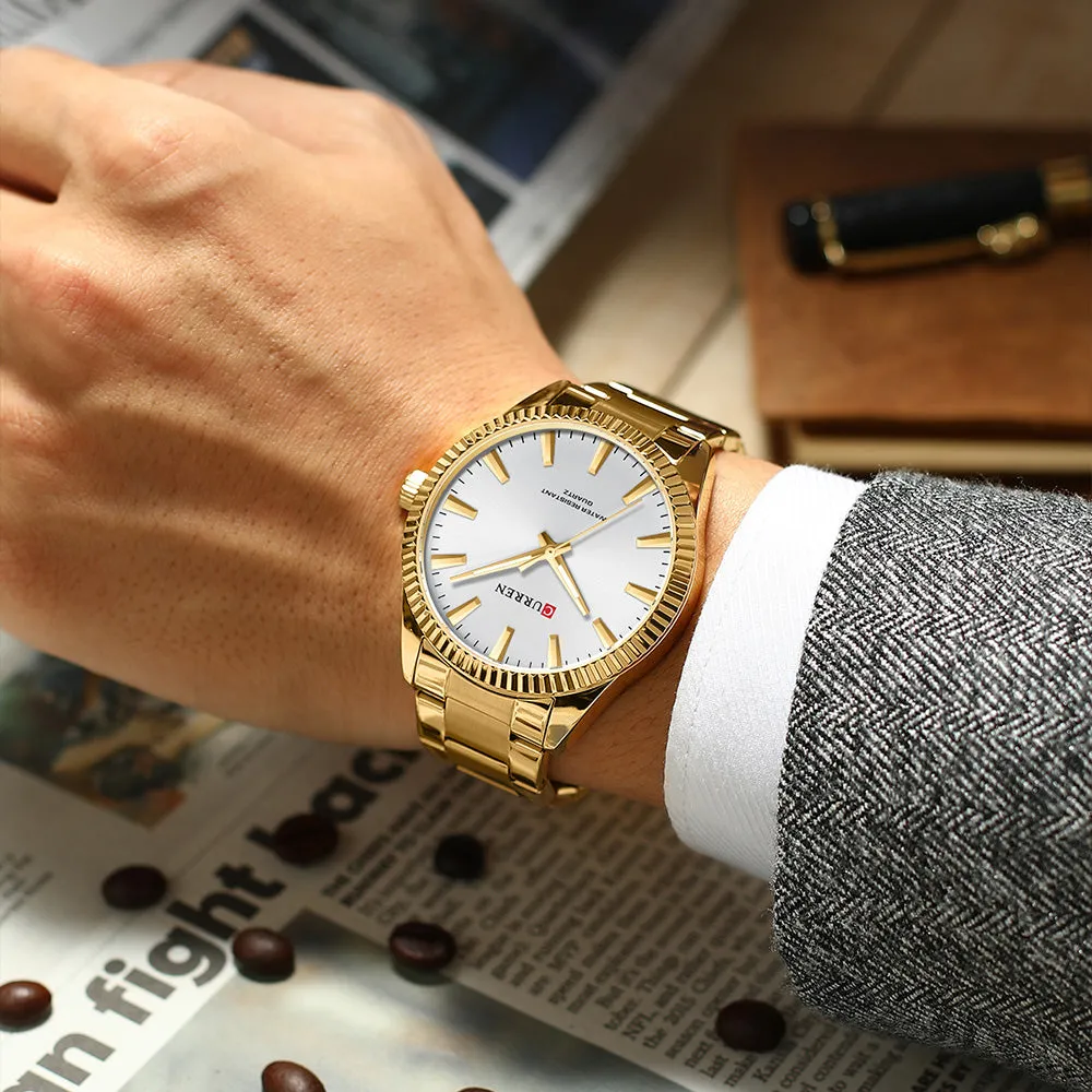 CURREN Original Brand Stainless Steel Band Wrist Watch For Men With Brand (Box & Bag)-8425