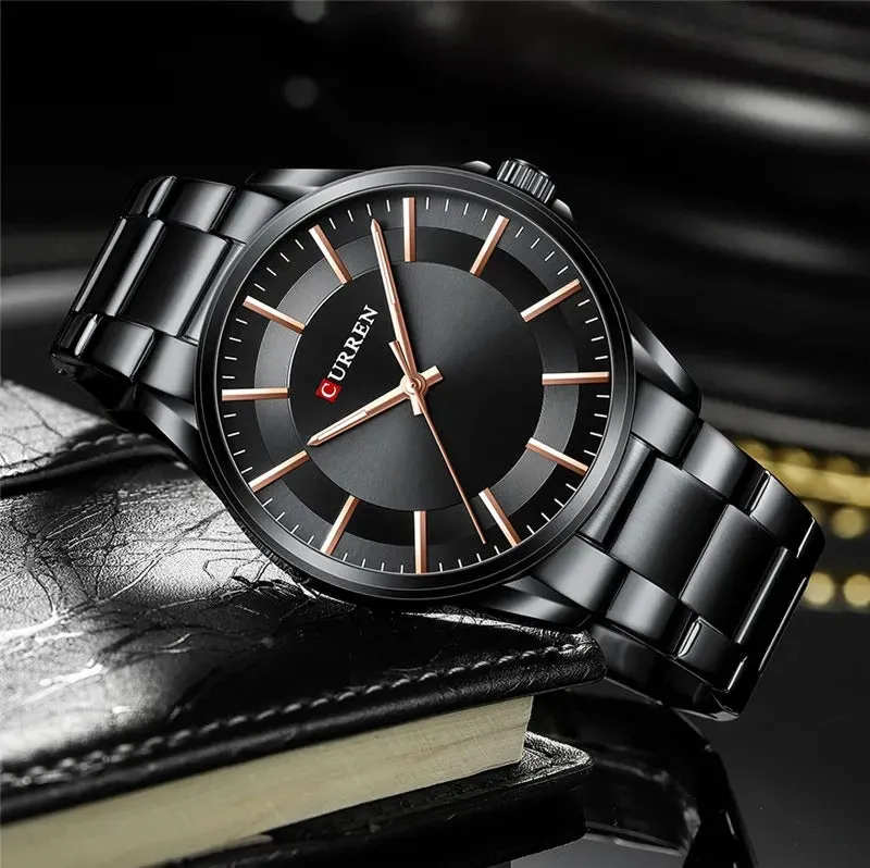 CURREN Original Brand Stainless Steel Band Wrist Watch For Men With Brand (Box & Bag)-8429