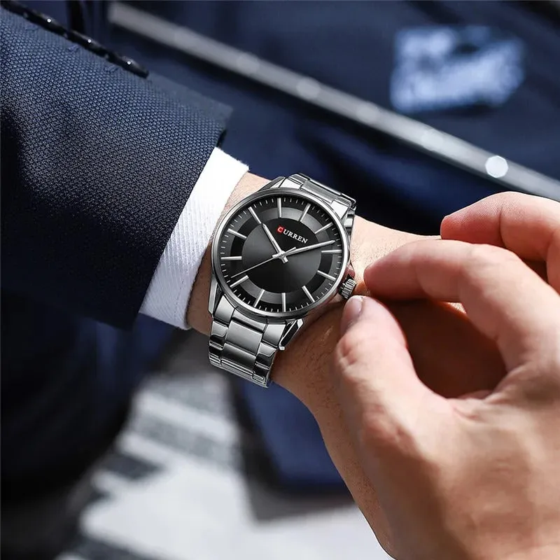 CURREN Original Brand Stainless Steel Band Wrist Watch For Men With Brand (Box & Bag)-8429