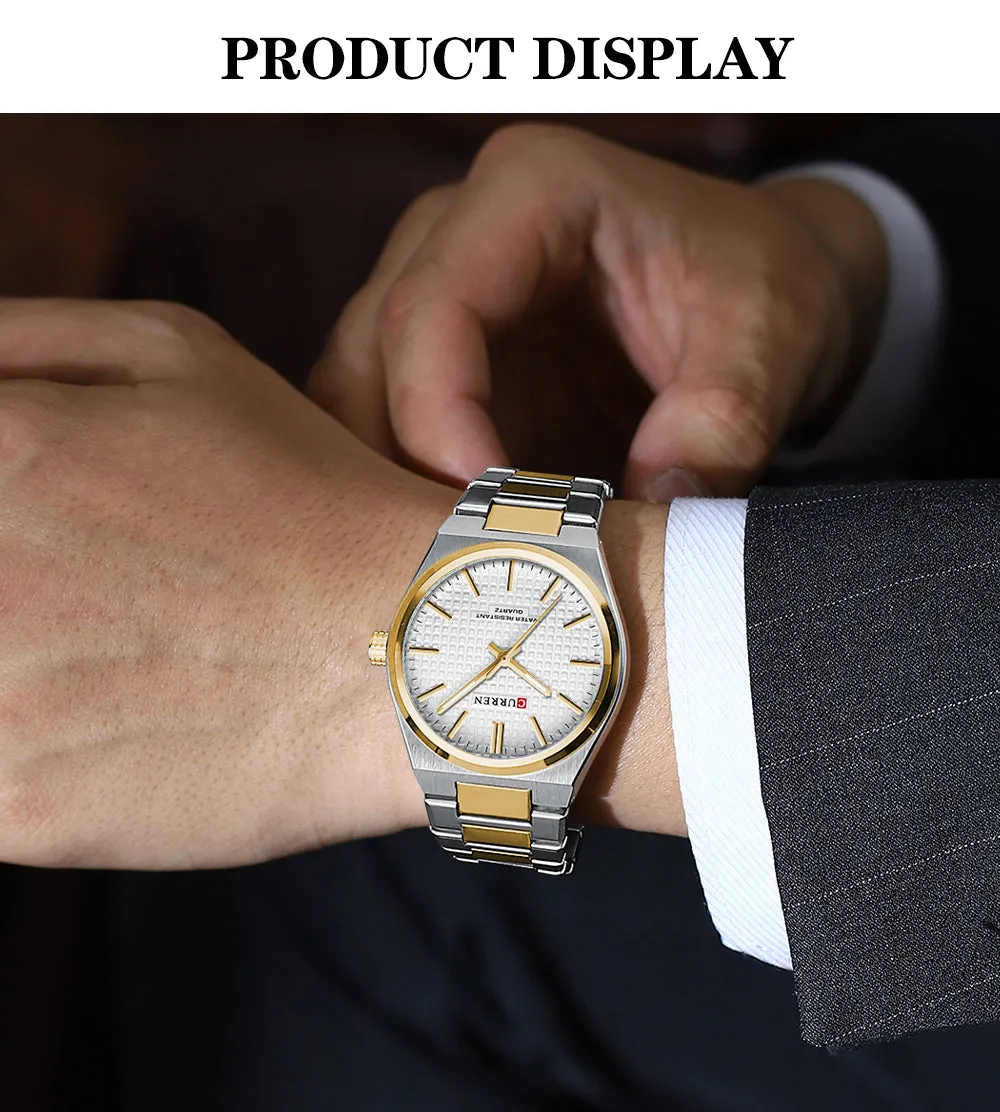 CURREN Original Brand Stainless Steel Band Wrist Watch For Men With Brand (Box & Bag)-8439