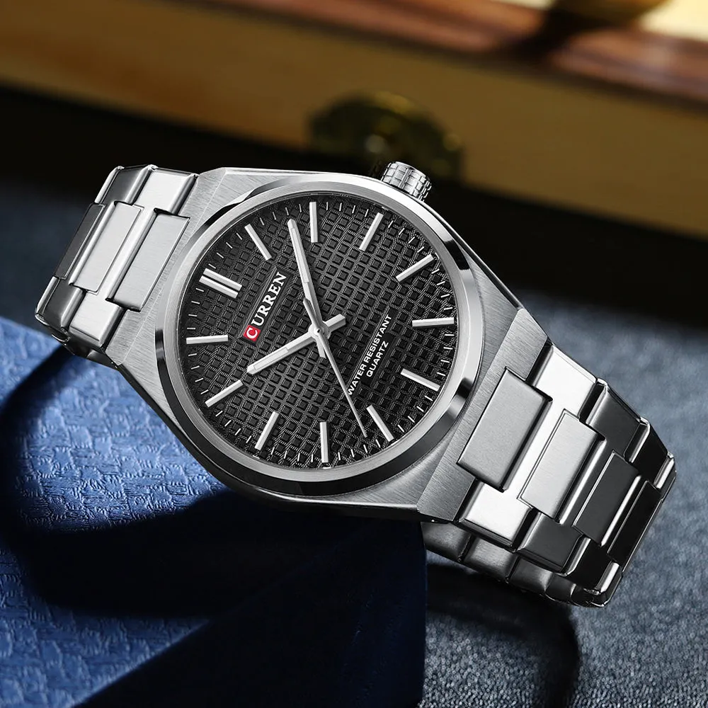 CURREN Original Brand Stainless Steel Band Wrist Watch For Men With Brand (Box & Bag)-8439