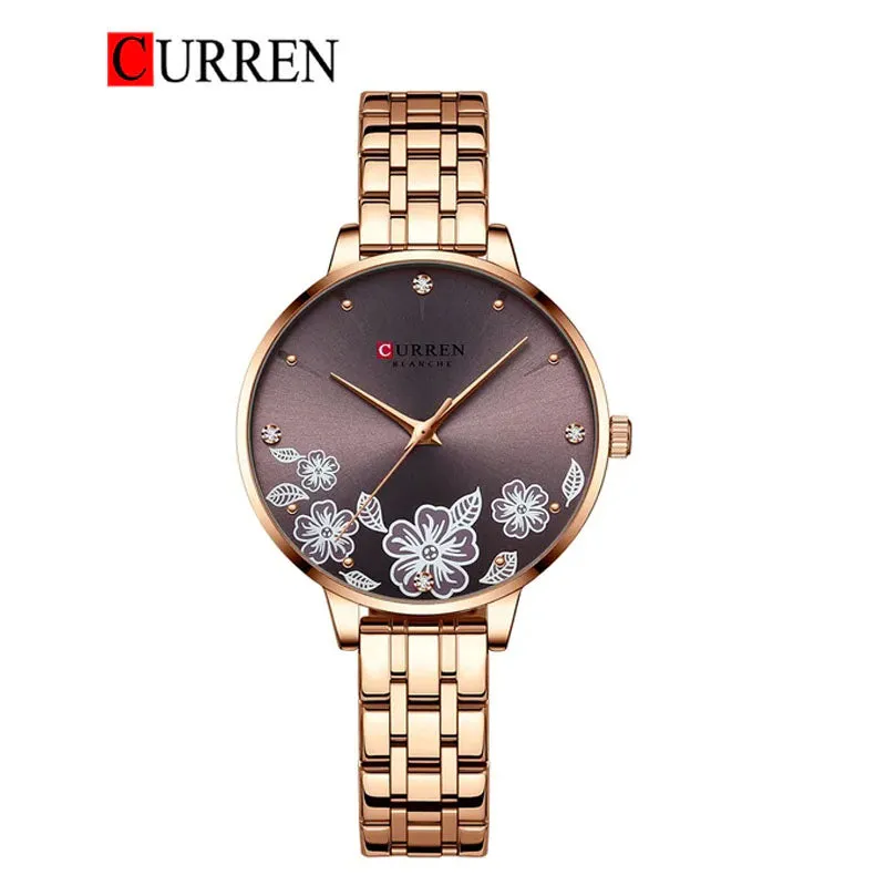 CURREN Original Brand Stainless Steel Band Wrist Watch For Women With Brand (Box & Bag)-9068