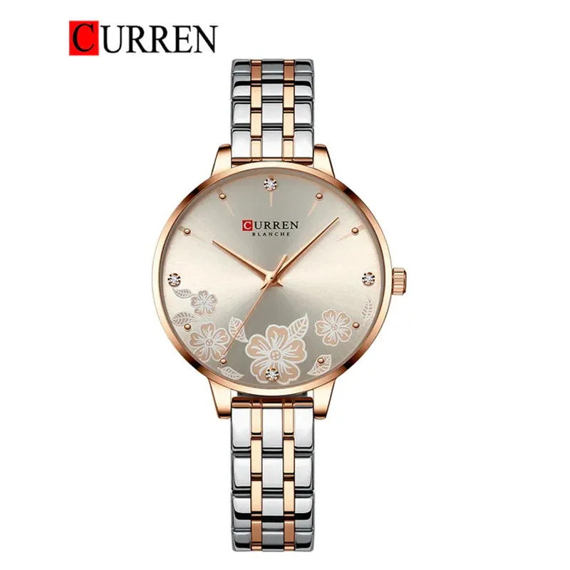 CURREN Original Brand Stainless Steel Band Wrist Watch For Women With Brand (Box & Bag)-9068