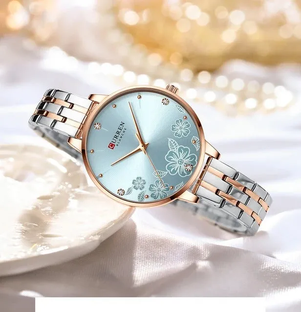 CURREN Original Brand Stainless Steel Band Wrist Watch For Women With Brand (Box & Bag)-9068