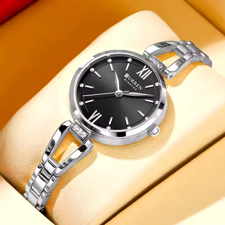CURREN Original Brand Stainless Steel Band Wrist Watch For Women With Brand (Box & Bag)-9092
