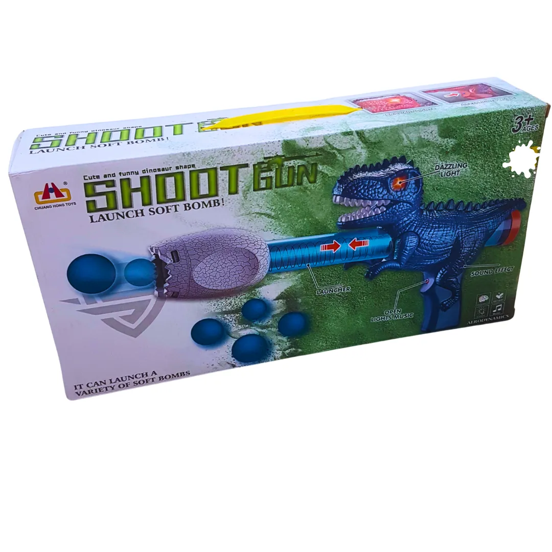 Dino Shoot Gun - Soft Bomb Launcher with Lights and Sound for Kids 3 