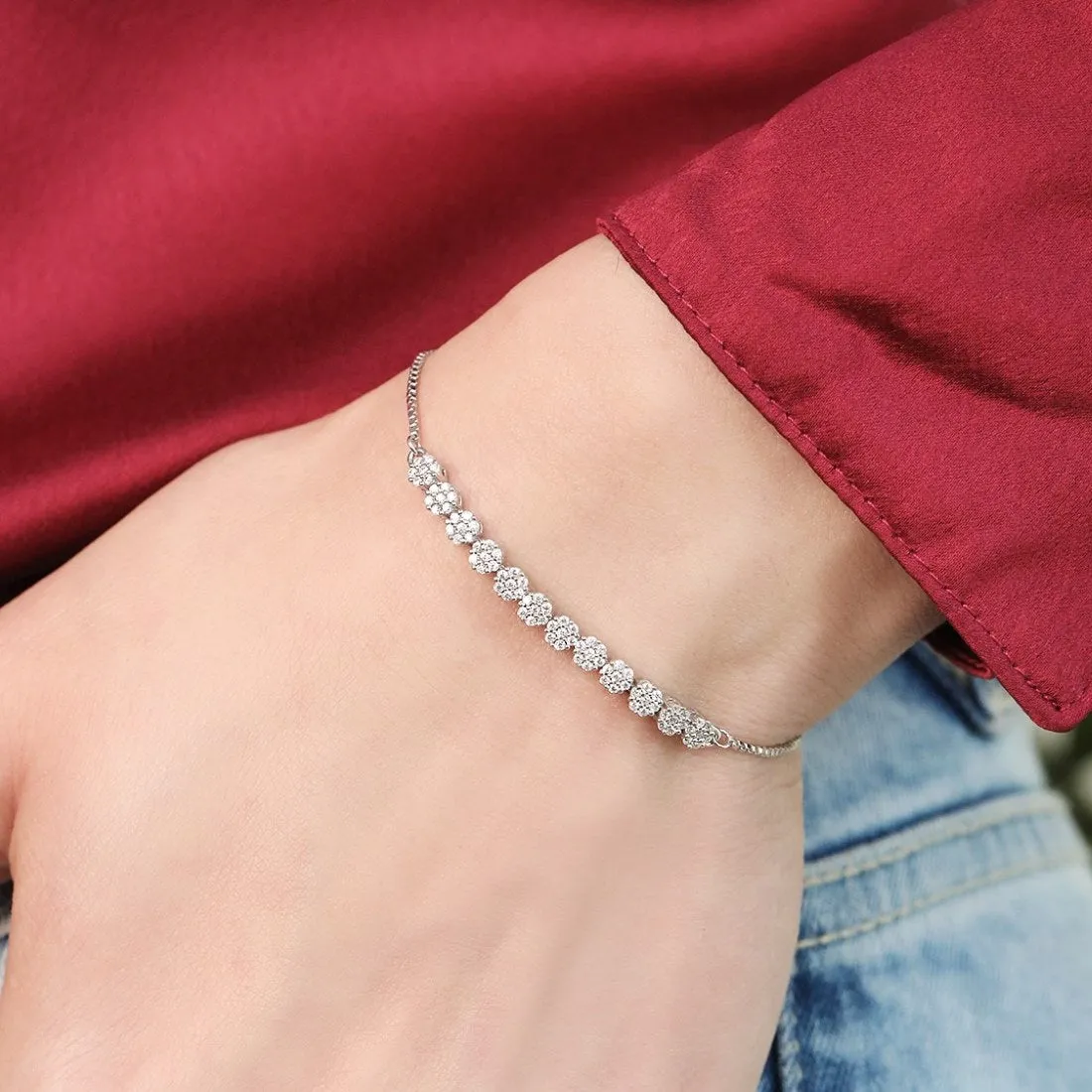 Diva Floral 925 Silver Bracelet