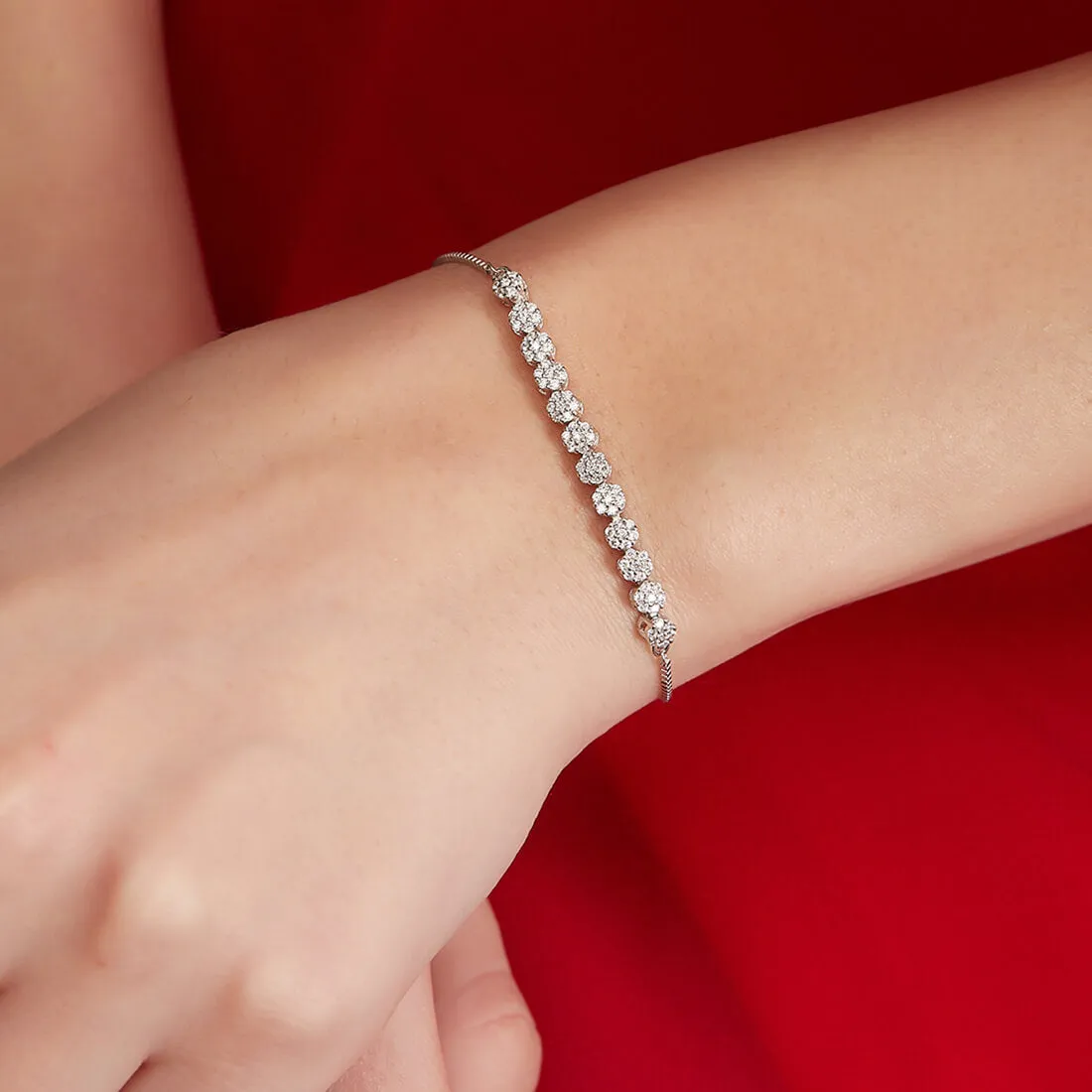 Diva Floral 925 Silver Bracelet