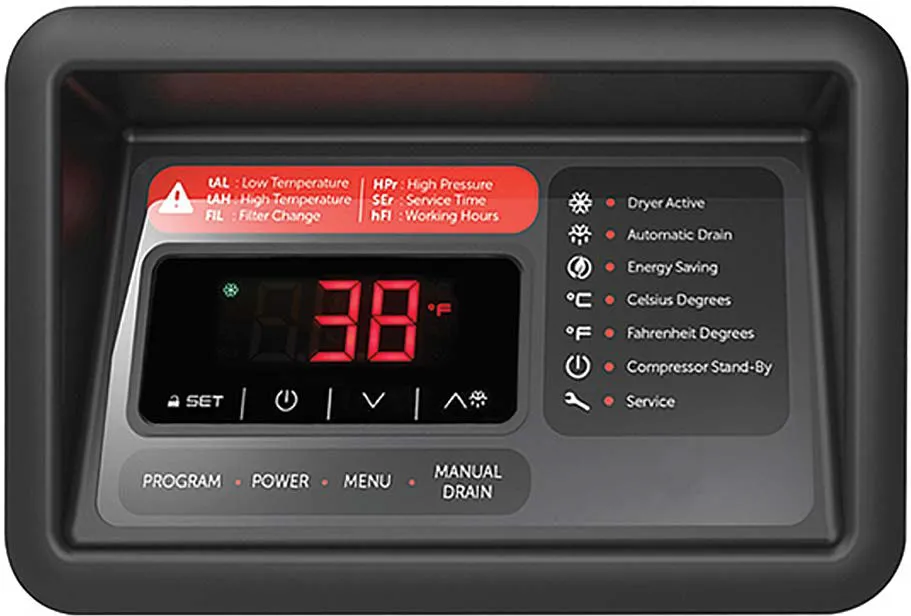 Drytec - SDE-US-825 - 825 CFM Non-Cycling Refrigerated Air Dryer, Internal Filtration down to .01 Micron, 460V/3Ph