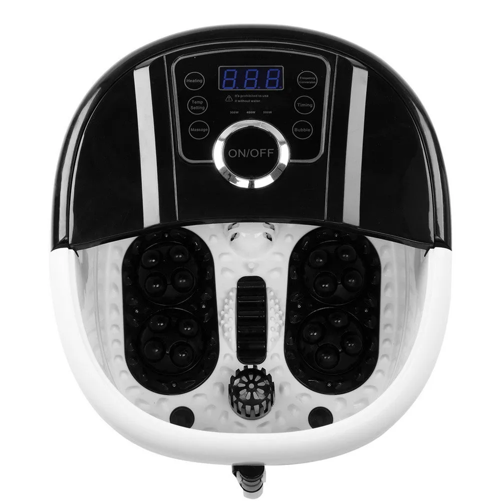 DSSTYLES Foot Bath with Touch Screen Digital Display Automatic Roller Black