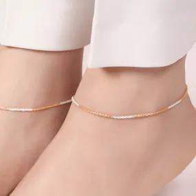 Dual-Tone Weave Chain 925 Sterling Silver Anklet Dual-Tone Weave Chain 925 Sterling Silver Anklet