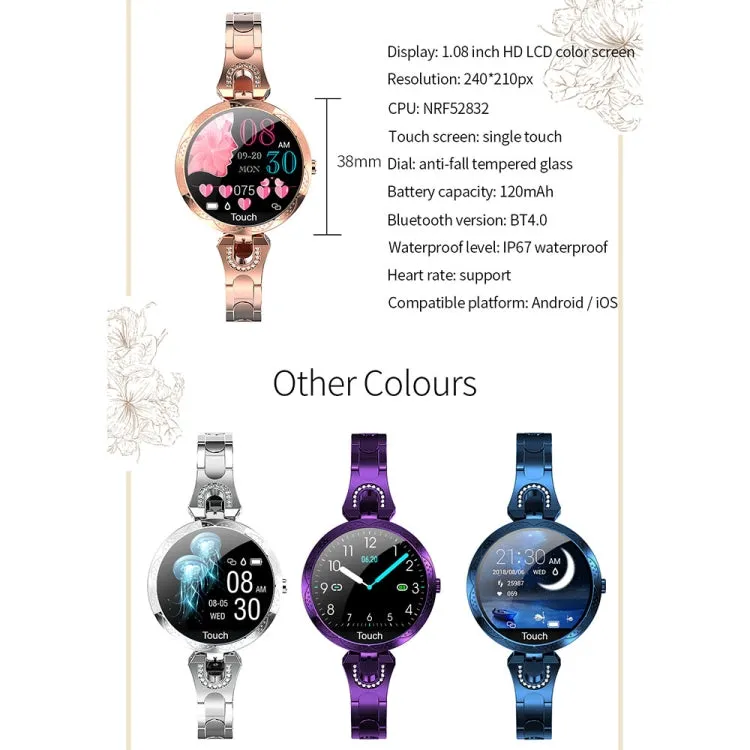 Fashionable Smart Women's Bracelet with Color LCD Display, IP67 Waterproof, Heart Rate & Sleep Monitoring, Remote Camera Control