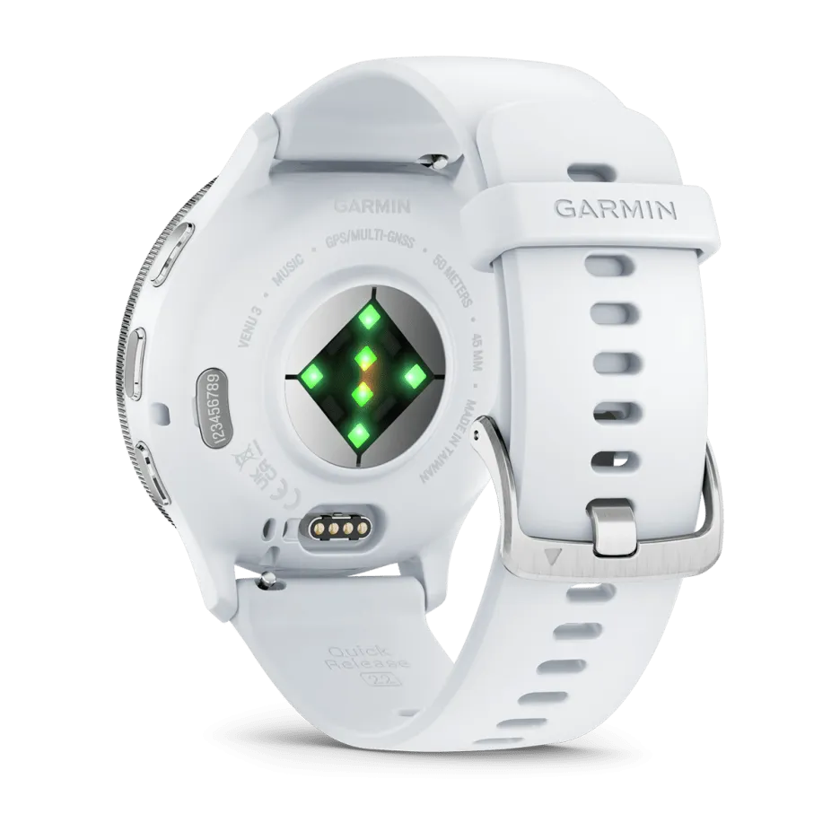 Garmin Venu® 3, Silver Stainless Steel Bezel with Whitestone Case