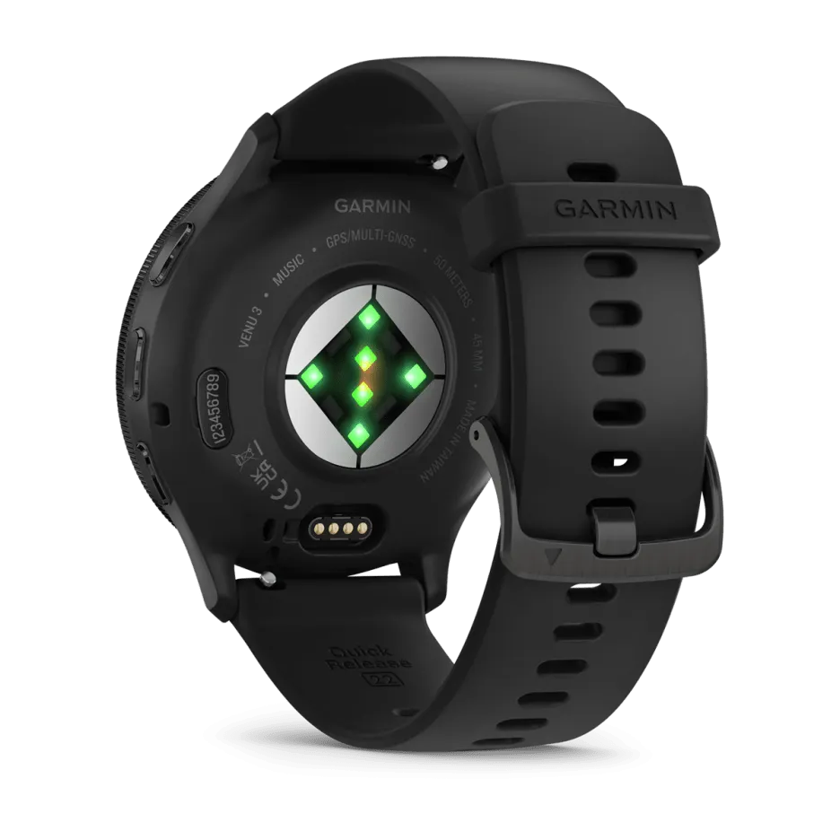 Garmin Venu® 3, Slate Stainless Steel Bezel with Black Case