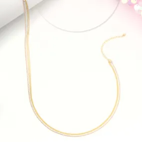 Glamourous Triple Tone 925 Silver Necklace
