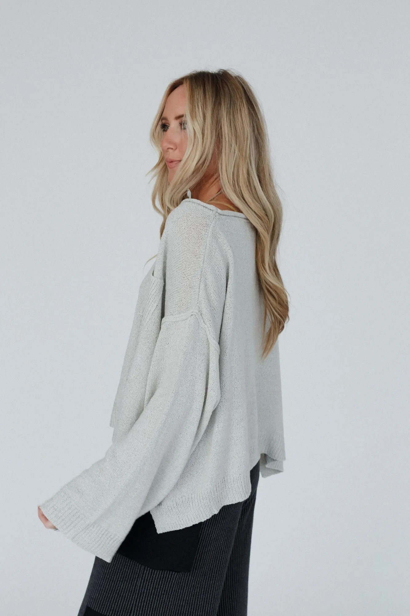 Got You Covered Drop Shoulder Pullover - Ash