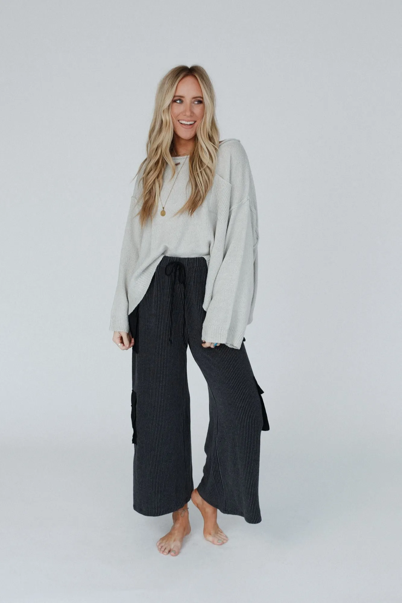 Got You Covered Drop Shoulder Pullover - Ash