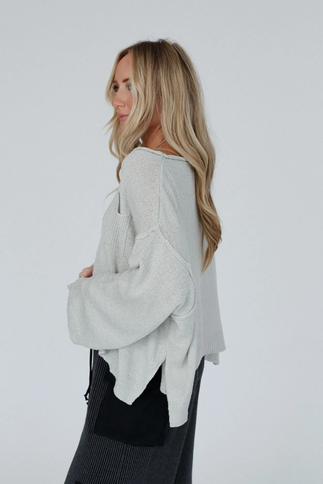 Got You Covered Drop Shoulder Pullover - Ash