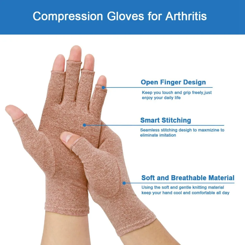 High-Quality Polyester and Cotton Arthritis Gloves, Sport Wrist Support, Joint Compression Gloves for Rheumatoid