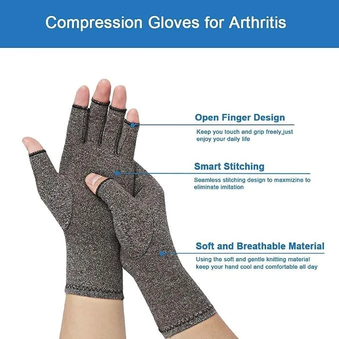 High-Quality Polyester and Cotton Arthritis Gloves, Sport Wrist Support, Joint Compression Gloves for Rheumatoid