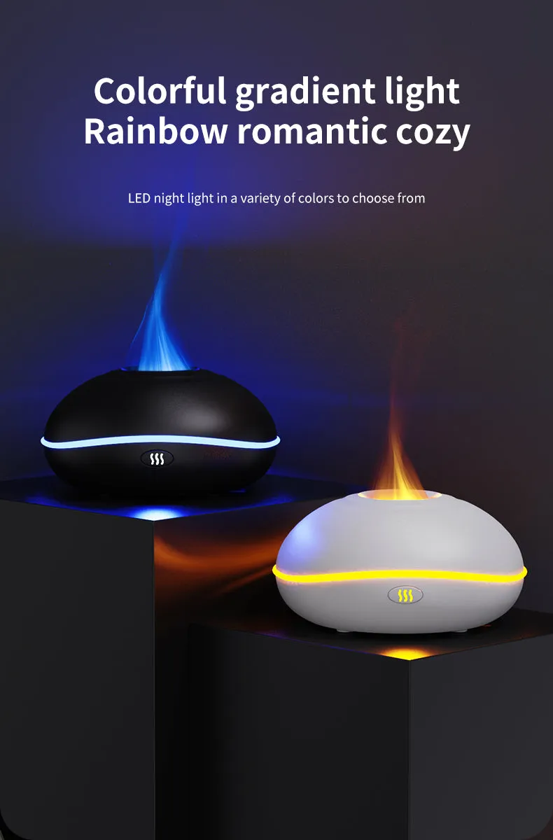 HIVAGI® Flame Diffuser Humidifier: Aromatherapy Bliss with LED Lights and Mist.