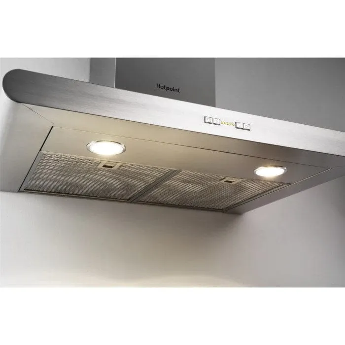 HOTPOINT PHC77FLBIX 70cm Chimney Cooker Hood - Stainless Steel