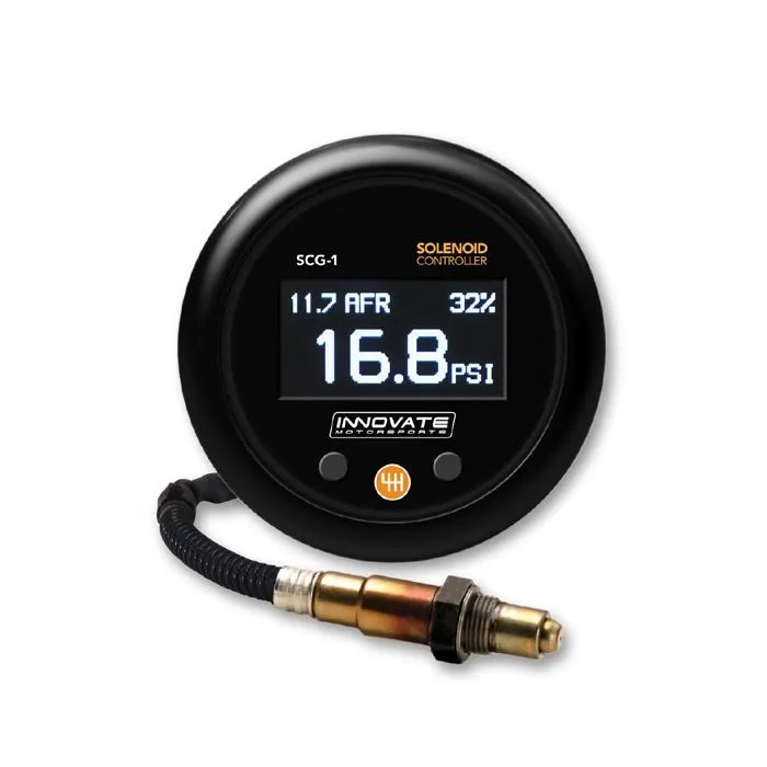Innovate Motorsports SCG-1 Programmable Boost Controller - Air-Fuel Ratio Gauge - Digital - 2-1/16" Diameter - Black / White Face