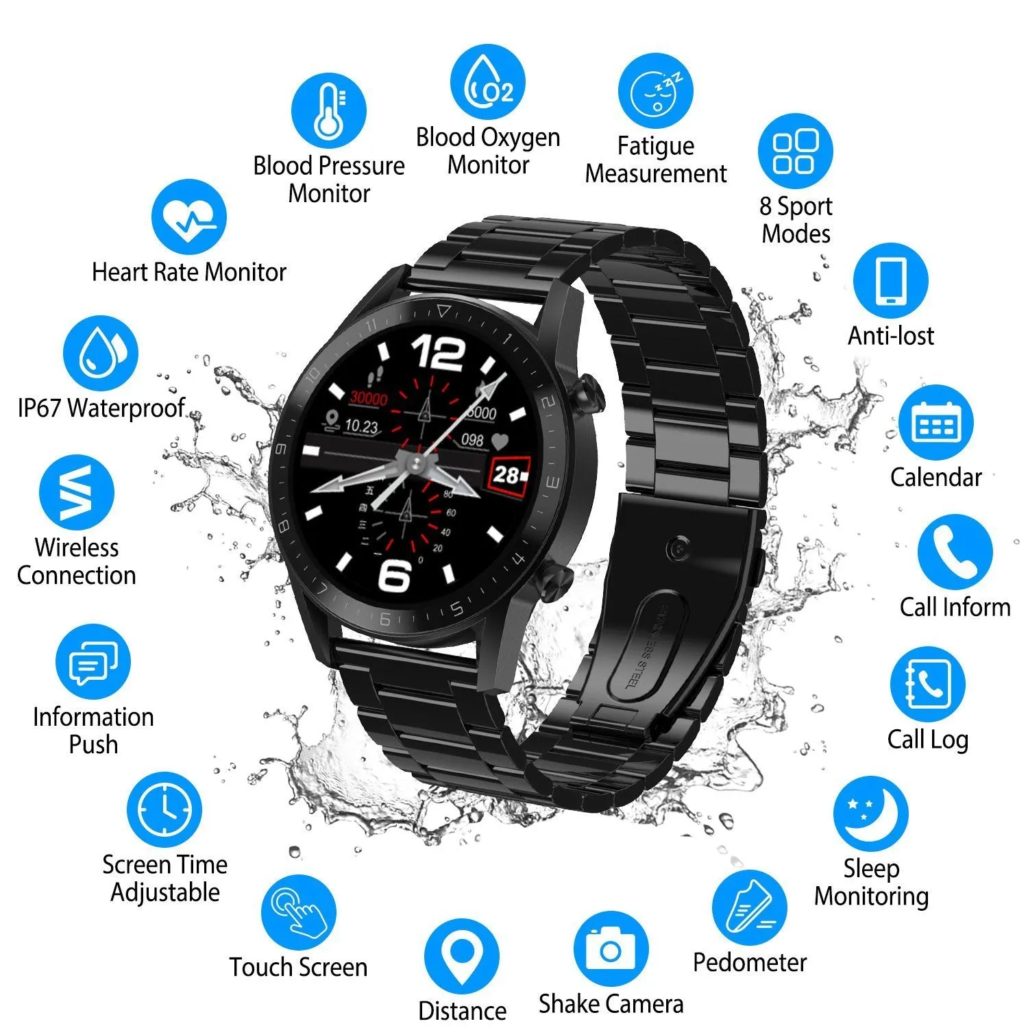 IP67 Waterproof Wireless Smartwatch Fitness Tracker