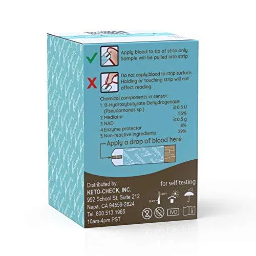 KETO-MOJO 100 Blood Glucose Test Strips, Precision Sugar Measurement for Diabetics, Monitor Your Diabetes & Ketogenic Low-Carb Diet and Nutritional Ketosis, Strips Work Only in Keto-Mojo Meters
