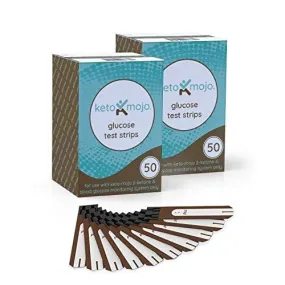 KETO-MOJO 100 Blood Glucose Test Strips, Precision Sugar Measurement for Diabetics, Monitor Your Diabetes & Ketogenic Low-Carb Diet and Nutritional Ketosis, Strips Work Only in Keto-Mojo Meters