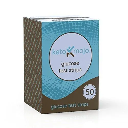 KETO-MOJO 50 Blood Glucose Test Strips, Precision Sugar Measurement for Diabetics, Monitor Your Diabetes & Ketogenic Low-Carb Diet and Nutritional Ketosis, Strips Work Only in Keto-Mojo Meters