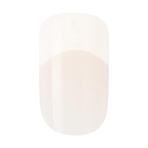 KISS Salon Acrylic Press On Nails, Nail glue included, Cashmere', French, Medium Size, Squoval Shape, Includes 28 Nails, 2g Glue, 1 Manicure Stick, 1 Mini file