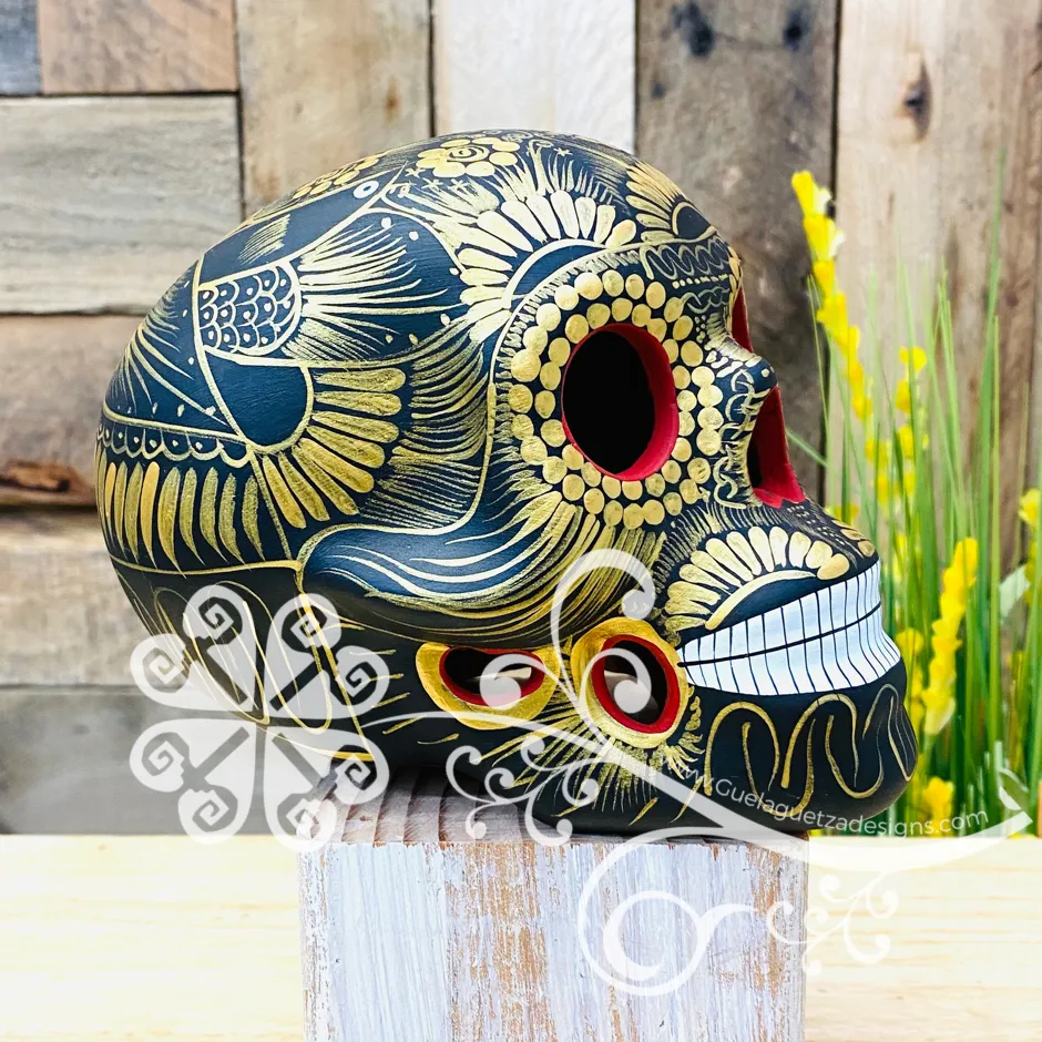 Large Solid Colors Hand Painted Sugar Skull  - Calaverita Guerrero