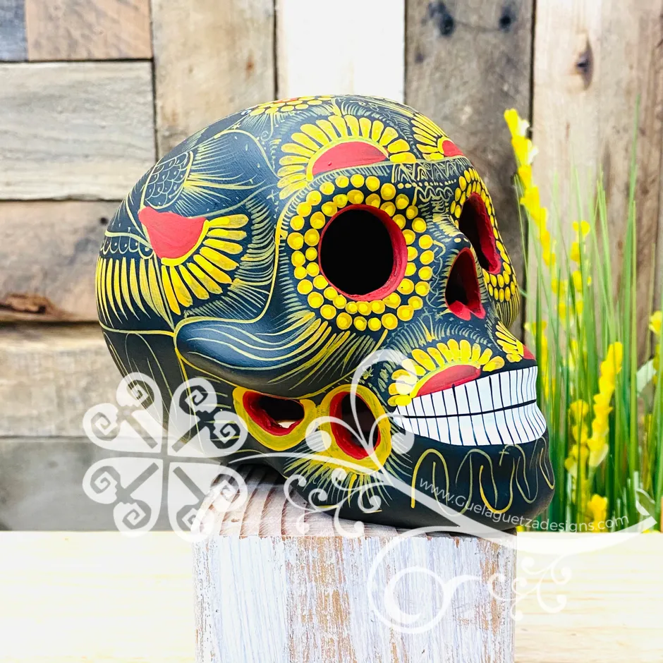 Large Solid Colors Hand Painted Sugar Skull  - Calaverita Guerrero