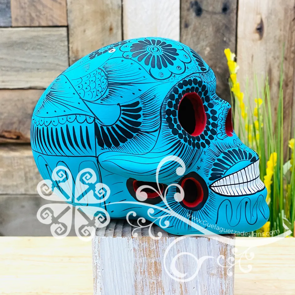 Large Solid Colors Hand Painted Sugar Skull  - Calaverita Guerrero
