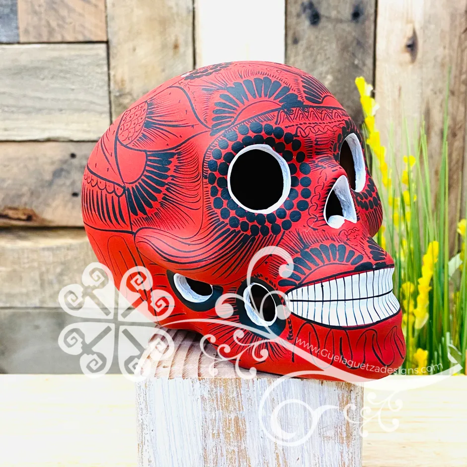 Large Solid Colors Hand Painted Sugar Skull  - Calaverita Guerrero
