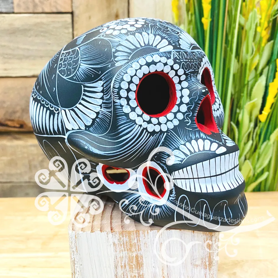 Large Solid Colors Hand Painted Sugar Skull  - Calaverita Guerrero