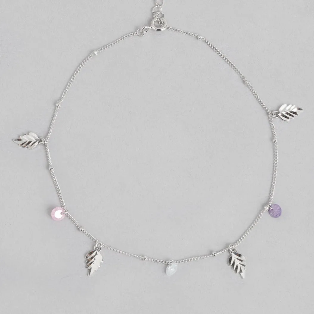 Leaf & Drops 925 Sterling Silver Anklet