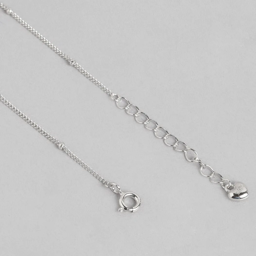Leaf & Drops 925 Sterling Silver Anklet