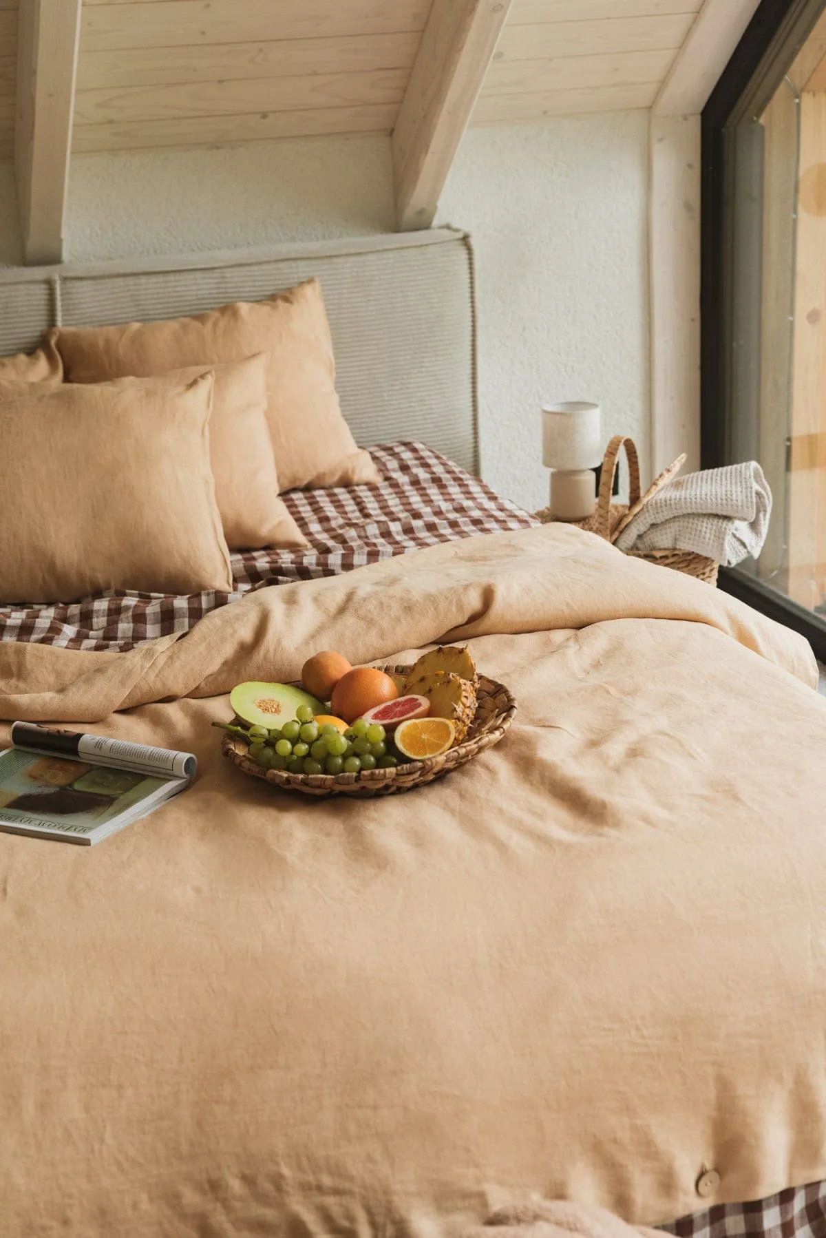 Linen pillowcase in Mustard
