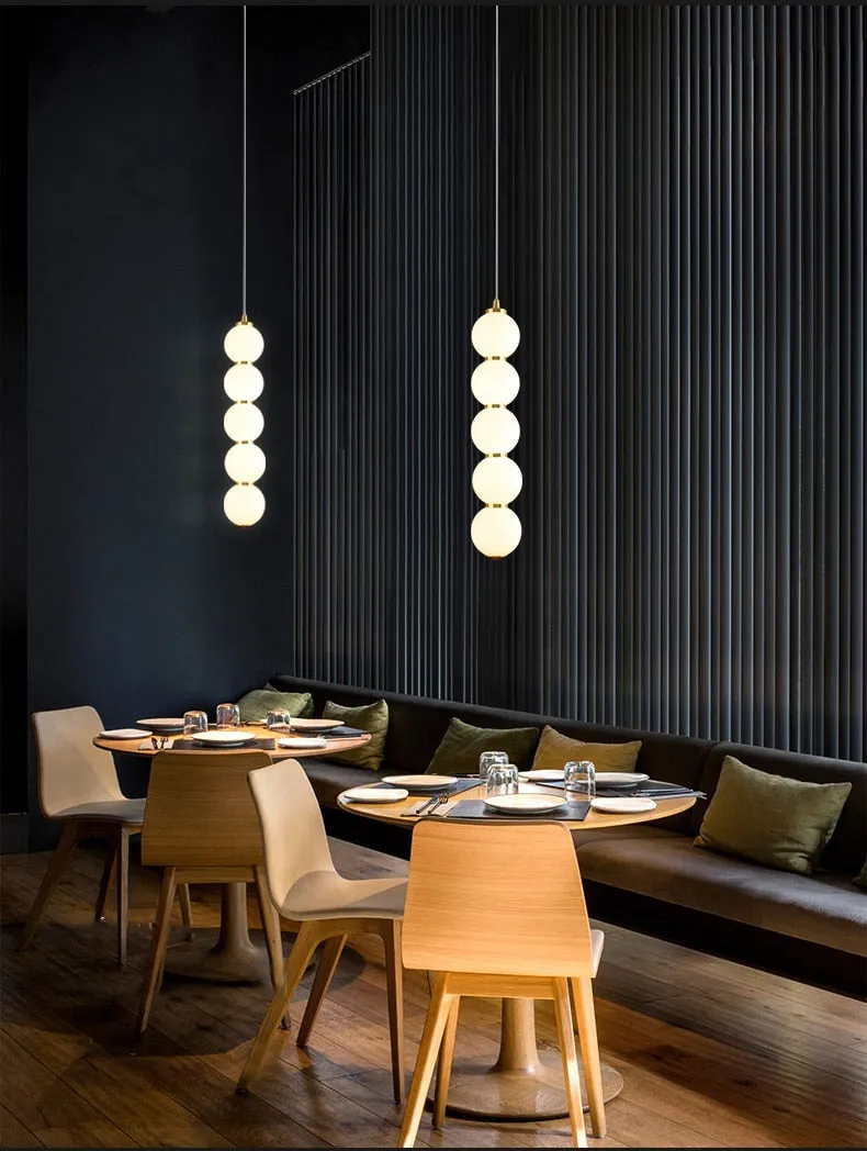 LON Motta - Modern Sugar Gourd String Glass Balls Pendant Lights