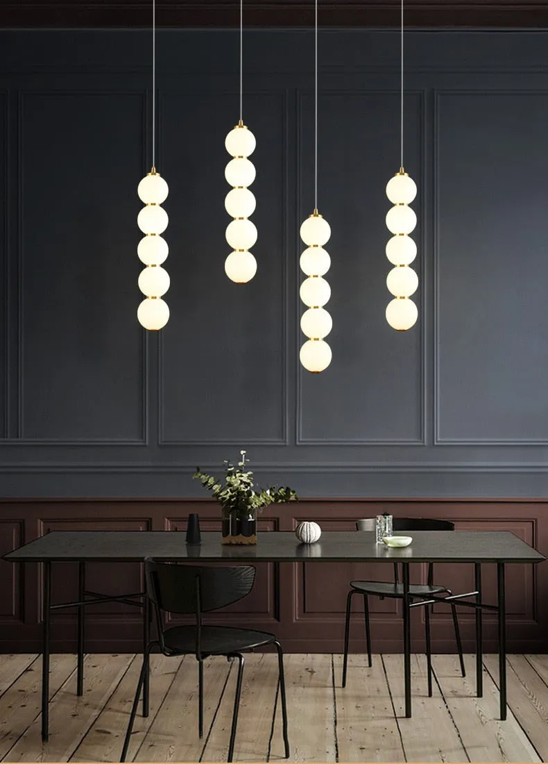 LON Motta - Modern Sugar Gourd String Glass Balls Pendant Lights