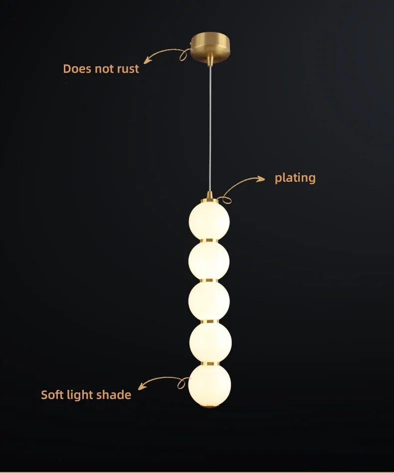 LON Motta - Modern Sugar Gourd String Glass Balls Pendant Lights