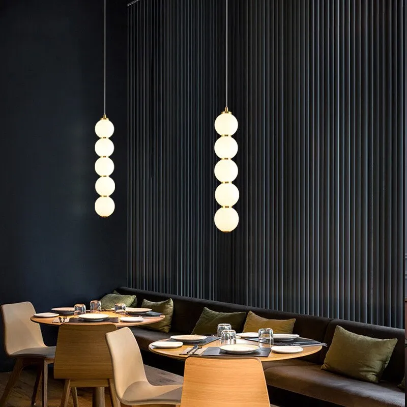 LON Motta - Modern Sugar Gourd String Glass Balls Pendant Lights