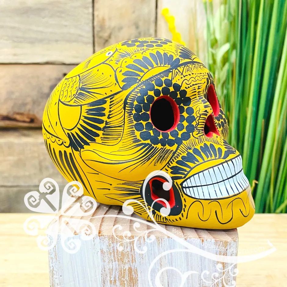 Medium Solid Colors Hand Painted Sugar Skull  - Calaverita Guerrero