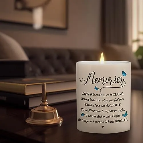 Memorial Candle for Loss of Loved One - in Loving Memory Ceramic Jar Scented Candles - Rememberance Candle Sympathy Gifts Remembrance Condolences Gifts