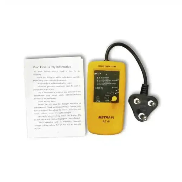 Metravi AC-6 Socket Polarity and Earth Leakage Tester