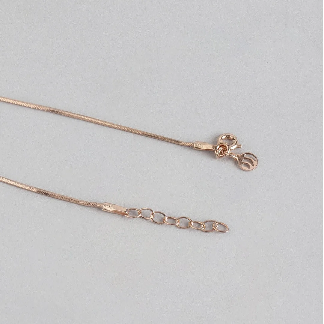 Minimal Chain 925 Sterling Silver Anklet In Rose Gold