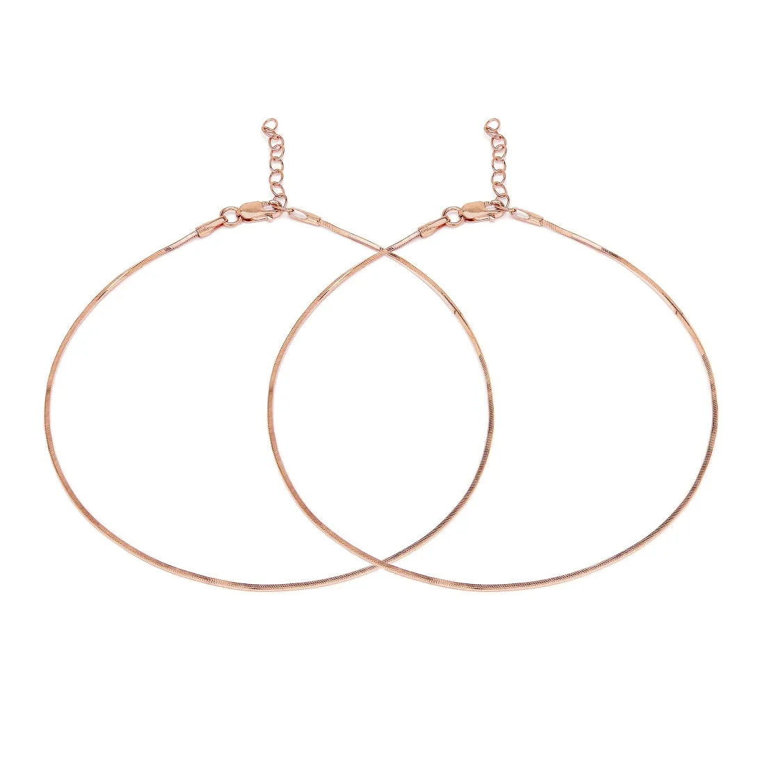 Minimal Chain 925 Sterling Silver Anklet In Rose Gold