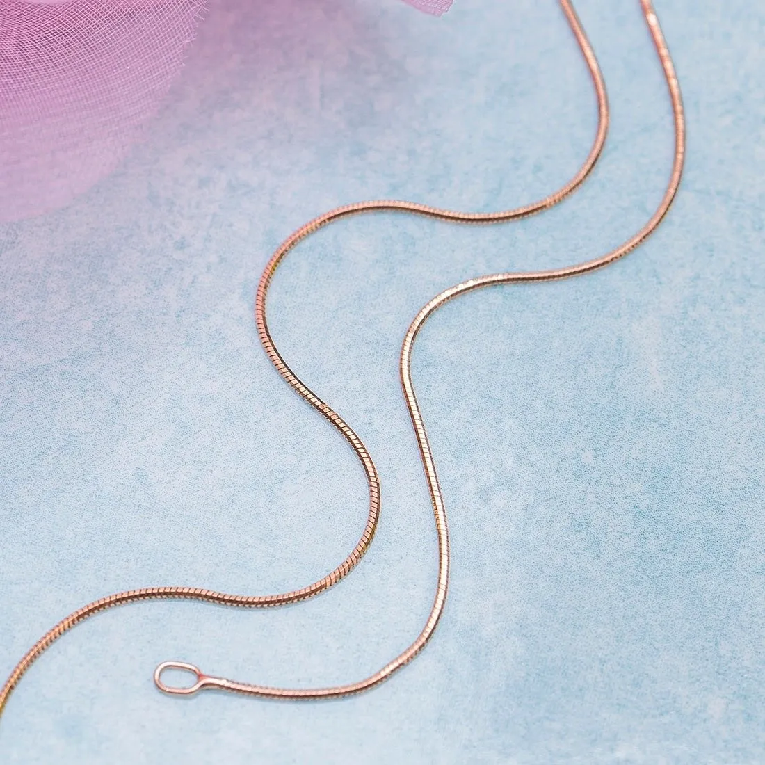 Minimal Chain 925 Sterling Silver Anklet In Rose Gold